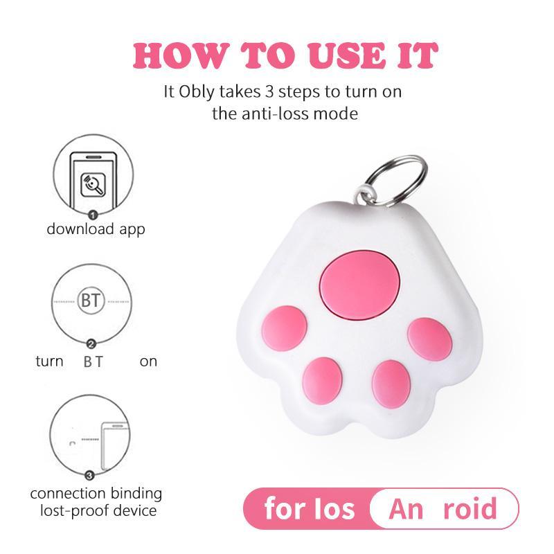 Mini Fashion Smart GPS Tracker, Cute Anti-lost Alarm Tag, BT 4.0 Locator Compatible with iOS & Android for Bag, Wallet, Key