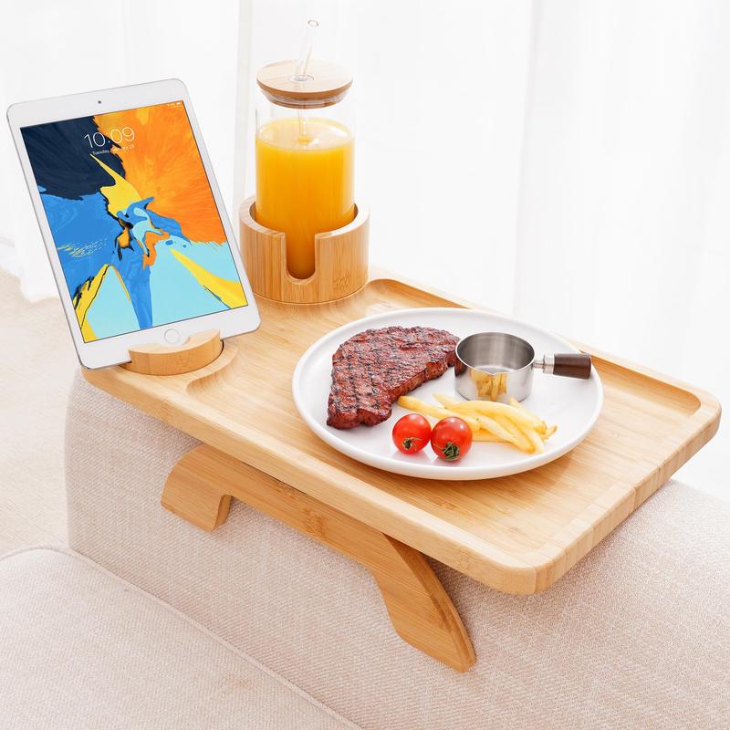 2024 Nnewvante Couch Cup Holder Tray, 3 in 1 Large 15.36