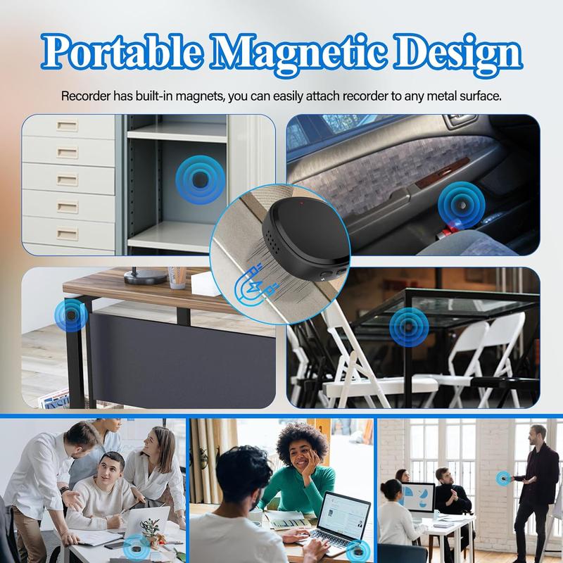 64GB Digital Recorder, Voice-activated Recording, 3-in-1 Portable Recording Device, Magnetic Recording Device With Speakers, Instant Playback And Headphone Playback, Suitable For Lectures, Conferences And Classes Audio
