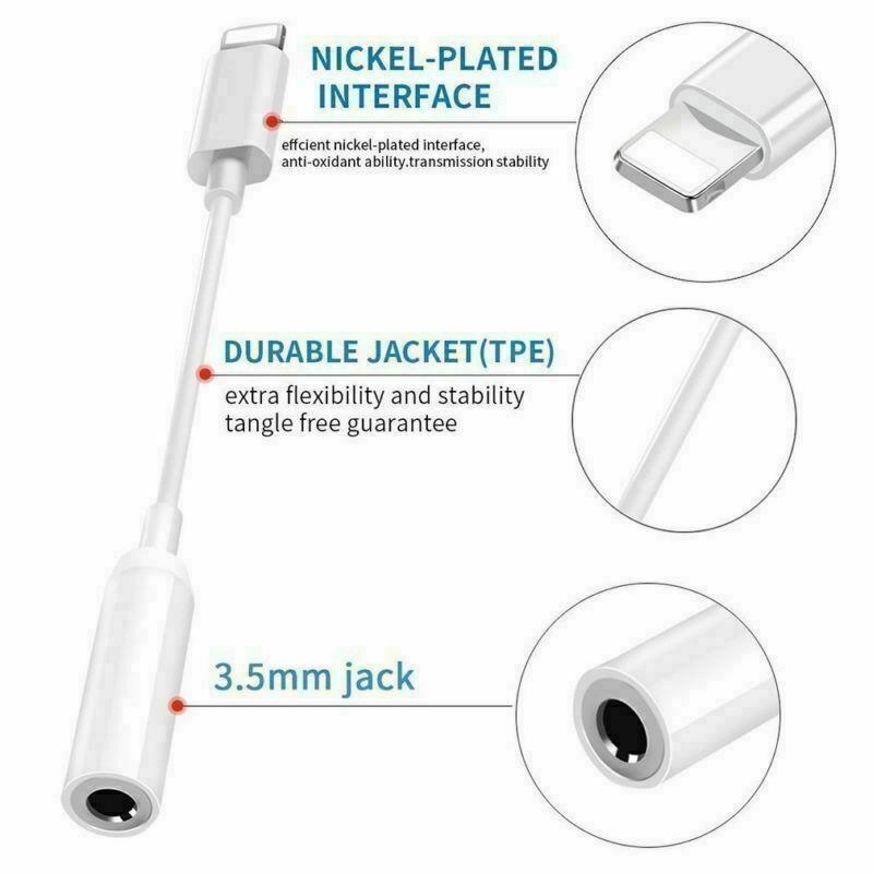 Apple Lightning to 3.5mm Headphone Jack Adapter for iPhone 7 8 PLUS X Xs Max