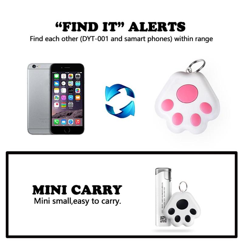 Mini Fashion Smart GPS Tracker, Cute Anti-lost Alarm Tag, BT 4.0 Locator Compatible with iOS & Android for Bag, Wallet, Key