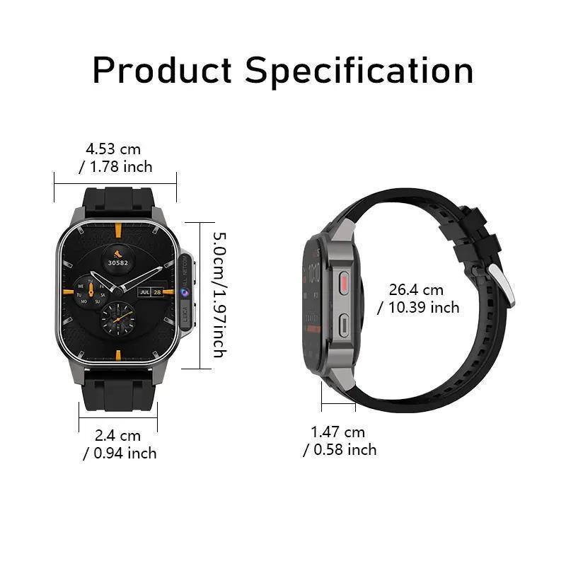 SIMSONLAB 2.13 Inch AMOLED Screen Smart Watch, Fashionable Digital Watch with Front HD Camera, Long Standby Activity Tracker for Men & Women
