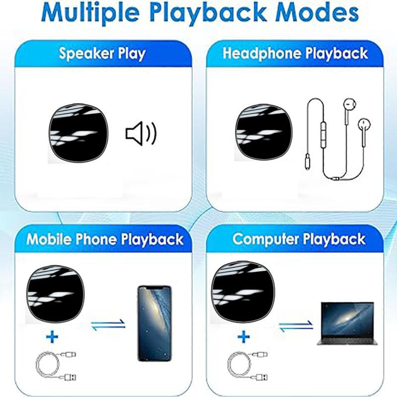 64GB Digital Recorder, Voice-activated Recording, 3-in-1 Portable Recording Device, Magnetic Recording Device With Speakers, Instant Playback And Headphone Playback, Suitable For Lectures, Conferences And Classes Audio