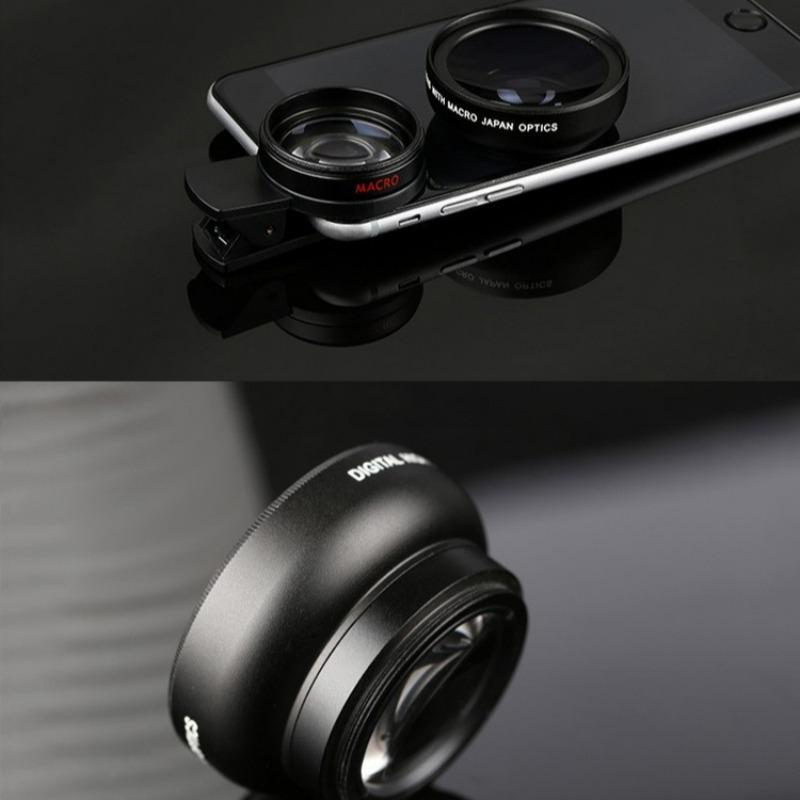 Super Wide Angle & 12.5x Macro Lens, 1 Set Wide Range of Uses, 2 in 1 Clip-on Camera Kit, Universal Lens Kit for iphone & Android Phones