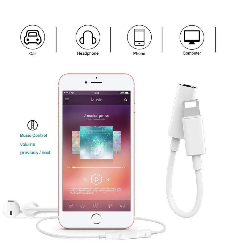 Apple Lightning to 3.5mm Headphone Jack Adapter for iPhone 7 8 PLUS X Xs Max