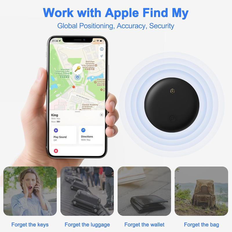 GPS Tracker for Vehicles, Mini Hidden Car Tracker with Magnetic Case, Real Time Car Locator, Anti-lost Car Tracker,Smart Tag works with iOS (Only) Find My, Waterproof,Easy to Use,No Hidden Fee,-Black
