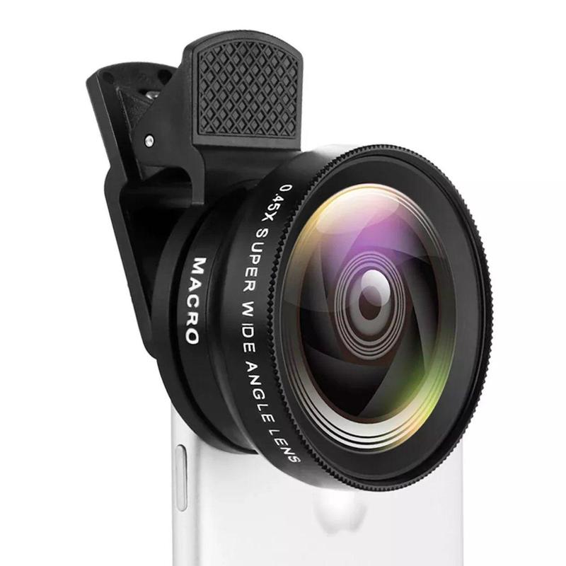 Super Wide Angle & 12.5x Macro Lens, 1 Set Wide Range of Uses, 2 in 1 Clip-on Camera Kit, Universal Lens Kit for iphone & Android Phones