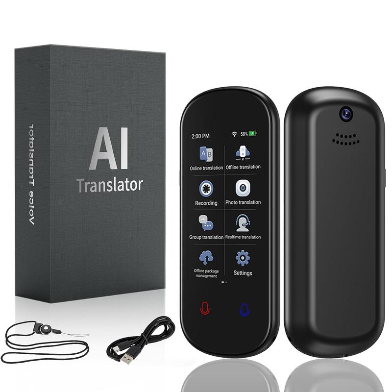 Z2 language translator uses a 3.1-inch touch screen, supports instant translation in 138 languages, no subscription required, intelligent voice photo translation, offline online translation, suitable for business study and travel
