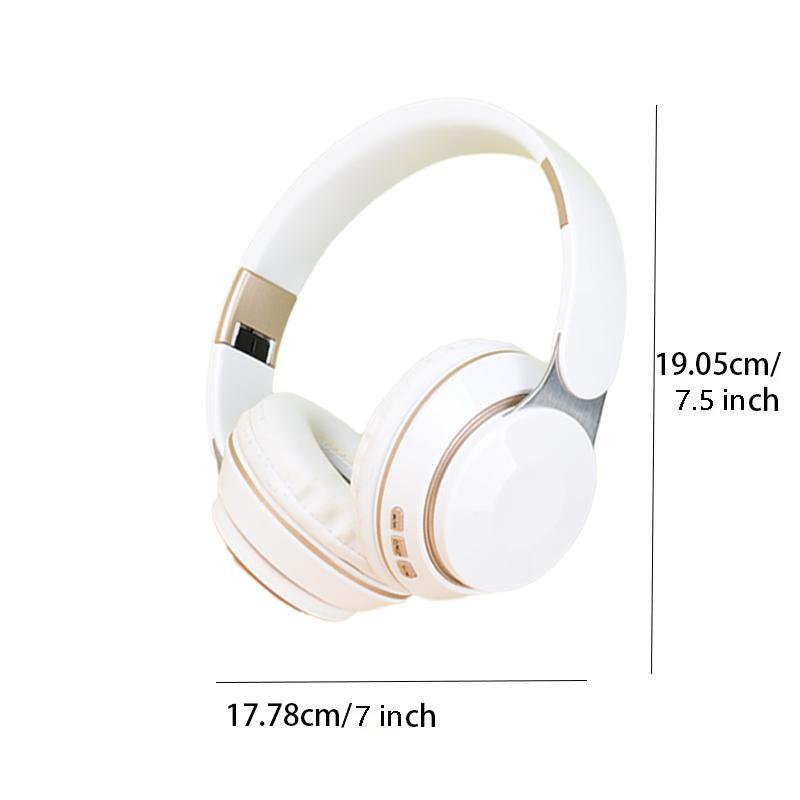 Folding Wireless Headphones Gaming Headset, Over Ear BT Headphones with Microphone for Phone PC, Long Standby Audio HiFi Bass Earphone Earbuds for iPhone 15 Pro Max, Headphone for Sports Music Work, Summer Gift, Gaming Headset, Back to School Gifts