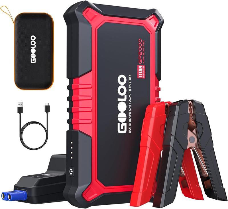 GOOLOO Jump Starter Battery Pack - RED 1500A BLACK 2000A Peak Jump Box, Water-Resistant Battery Booster for Up to 8.0L Gas or 6.0L Diesel Engine,12V SuperSafe Portable Jumper Starter with Quick Charge,Type C Port