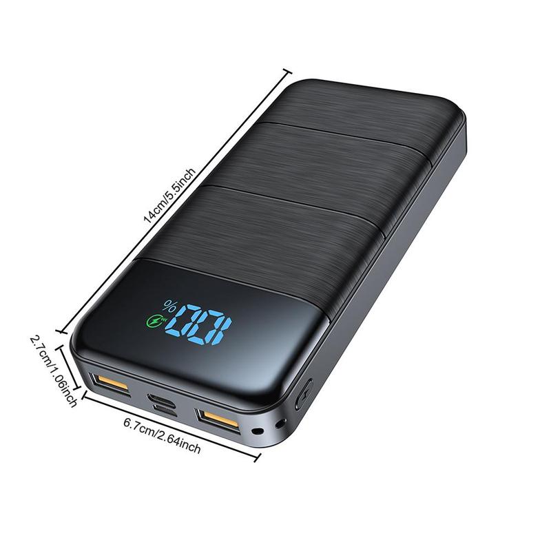 Portable Digital Display Power Bank for Music Festival, 20000mAh Large Capacity Fast Charging Power Bank, USB And Type-C Fast Charger Power Bank for iPhone 14   13, Samsung Galaxy, Stocking Fillers Gift