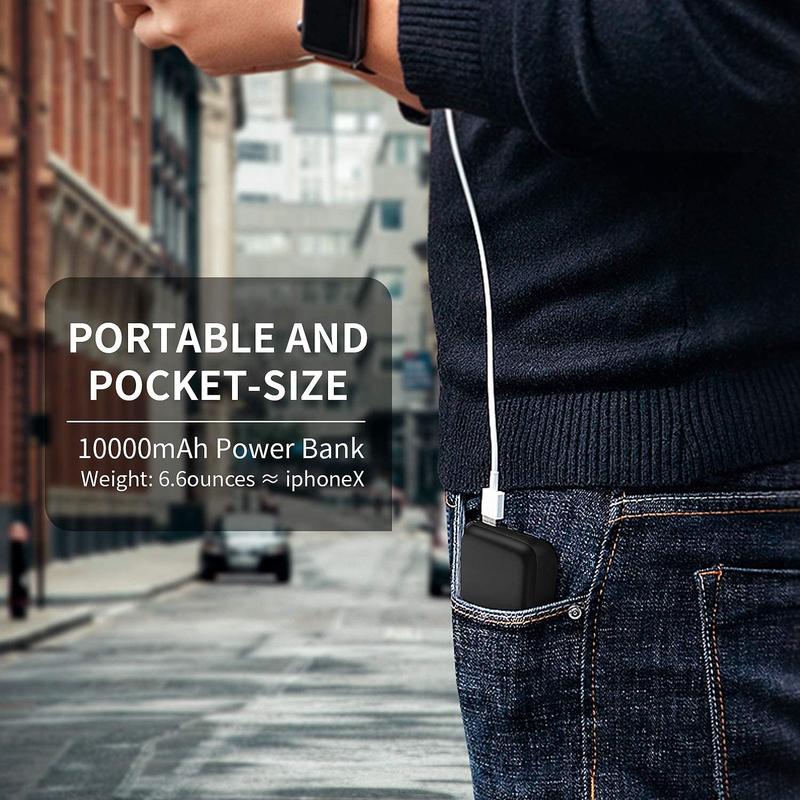 5v 2A heated vest battery pack, Micro Power Bank 10000mAh for Heated Jacket, dual USB LCD display portable charger, external battery for iPhone, Android etc.