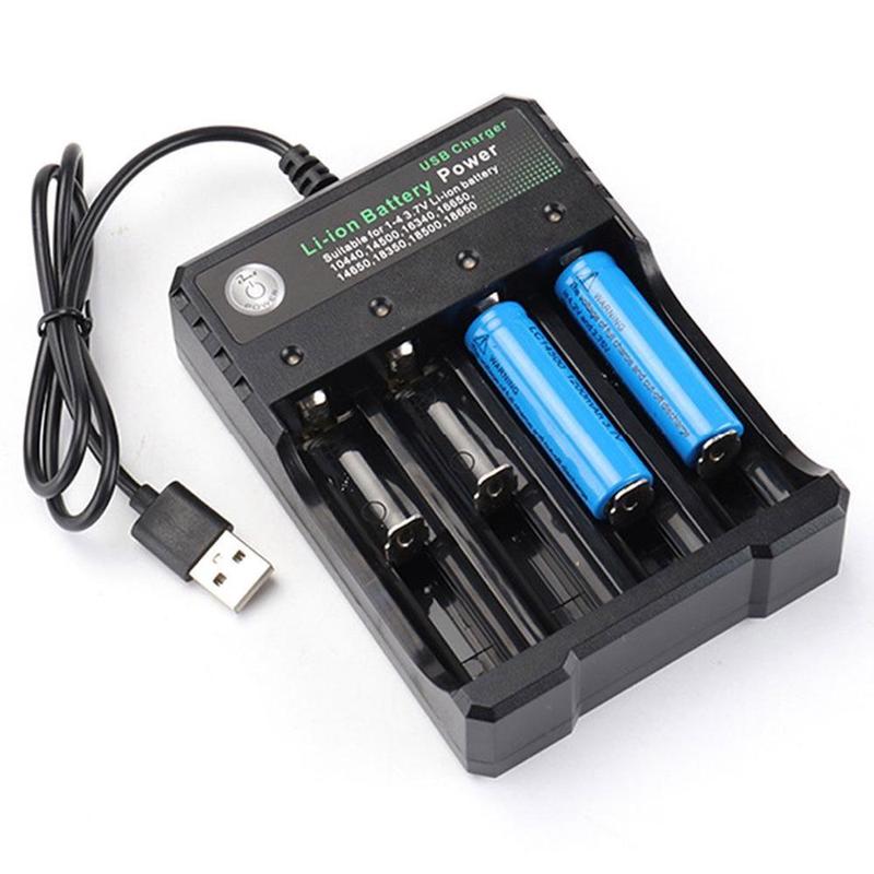 4-slot Battery Charger, USB DC 5v Input Battery Charger, Battery Charger for 3.7v Li-ion Battery: 10440 14500 16340 16650 14650 18350 18500 18650