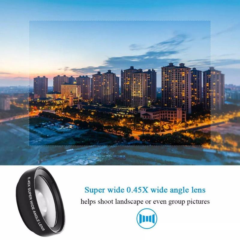 Super Wide Angle & 12.5x Macro Lens, 1 Set Wide Range of Uses, 2 in 1 Clip-on Camera Kit, Universal Lens Kit for iphone & Android Phones