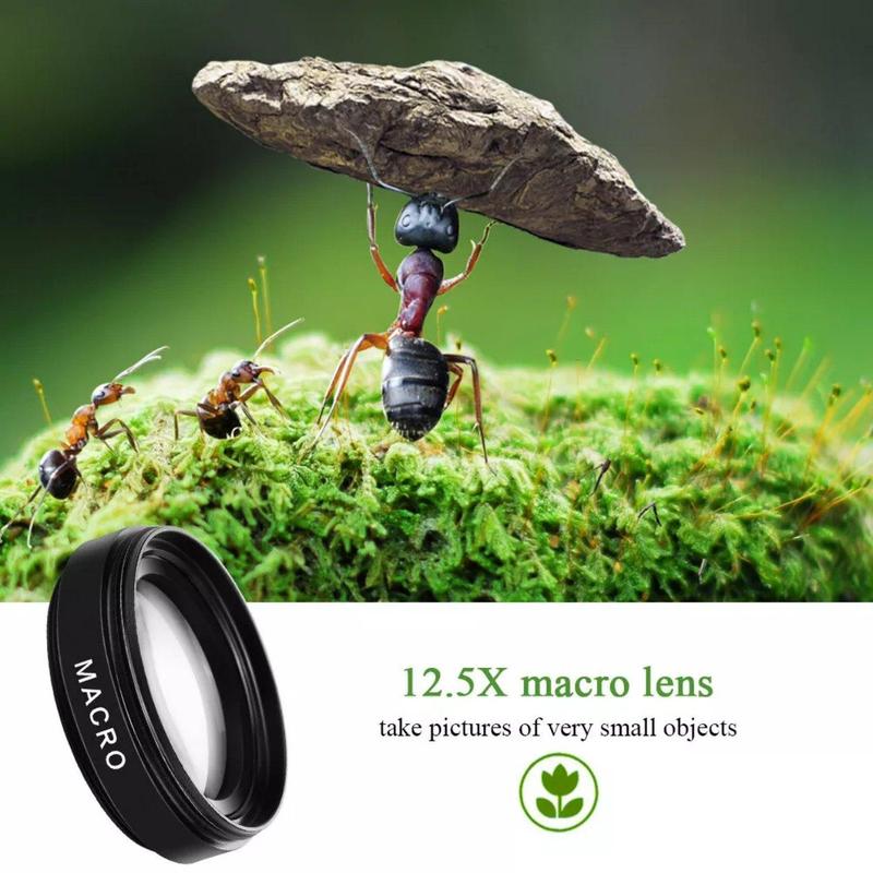 Super Wide Angle & 12.5x Macro Lens, 1 Set Wide Range of Uses, 2 in 1 Clip-on Camera Kit, Universal Lens Kit for iphone & Android Phones