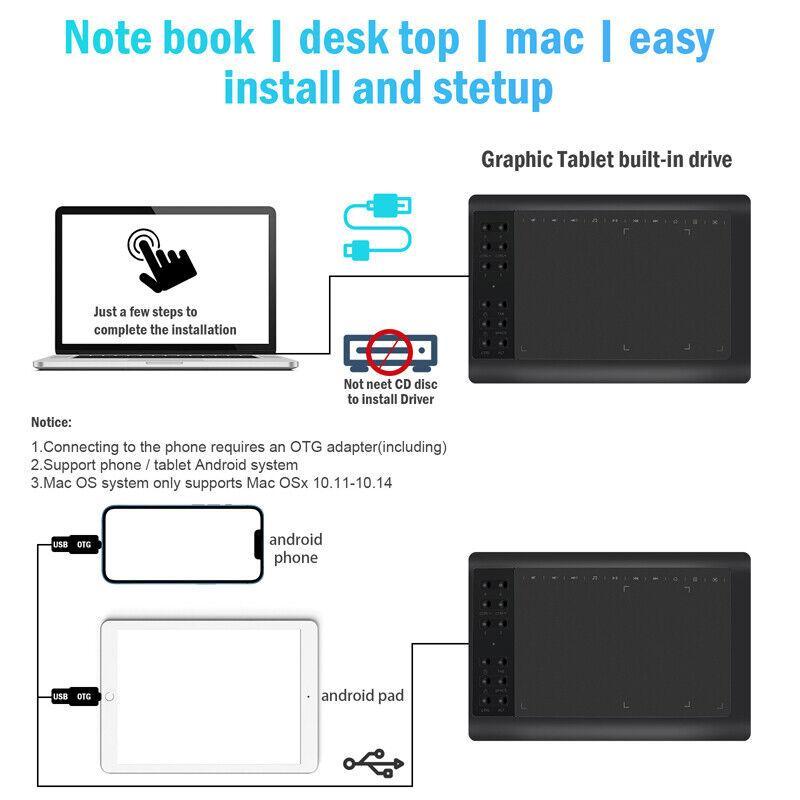 Artist Pro Graphics Drawing Tablet 10x6