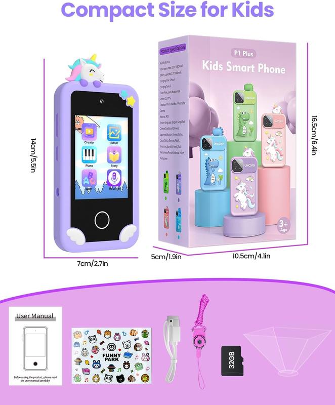 Kids Toy Smart Phone,Smart Phone Toys for Girls with High-definition Camera-Phone Toys with Learning Games,Travel Toys with MP3 Music Player for Birthday Gifts for Boys Girl Boy Girl Birthday Gifts touch screen toy game phone