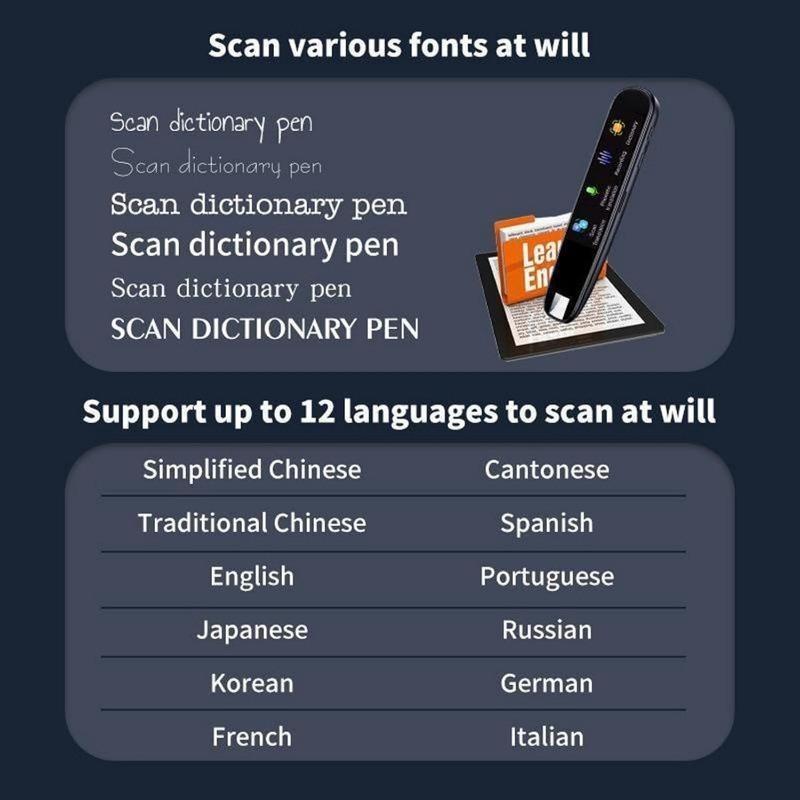 Electronics Translation Pen (1 Box), School Supplies, Electronics Portable Smart Pen with 112 Language, Digital Scan Translator Pen, Support 2-way Translation (requires Wifi Connection), Electronics Education Devices, Back to School Gifts