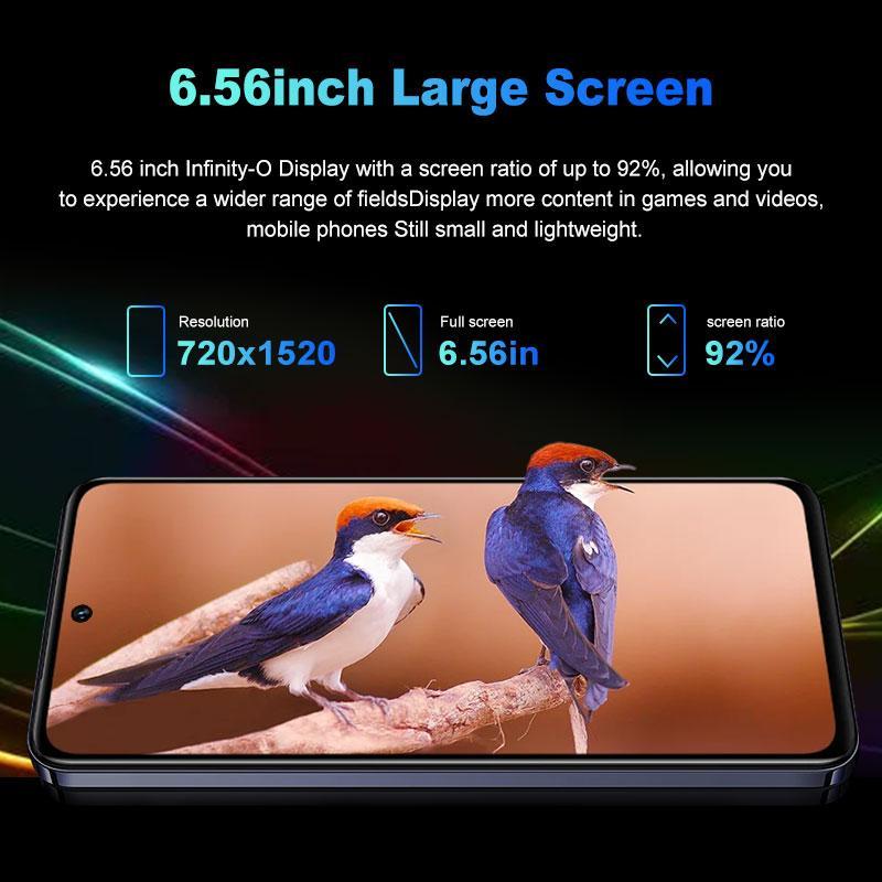 F100 Phone for Android, 1 Count Smartphone with 2GB Ram + 64GB Rom, 6.56-inch Large Screen, 3200 Mah Large Battery Front and Rear Camera, Mobile Cellphone, Android Phones