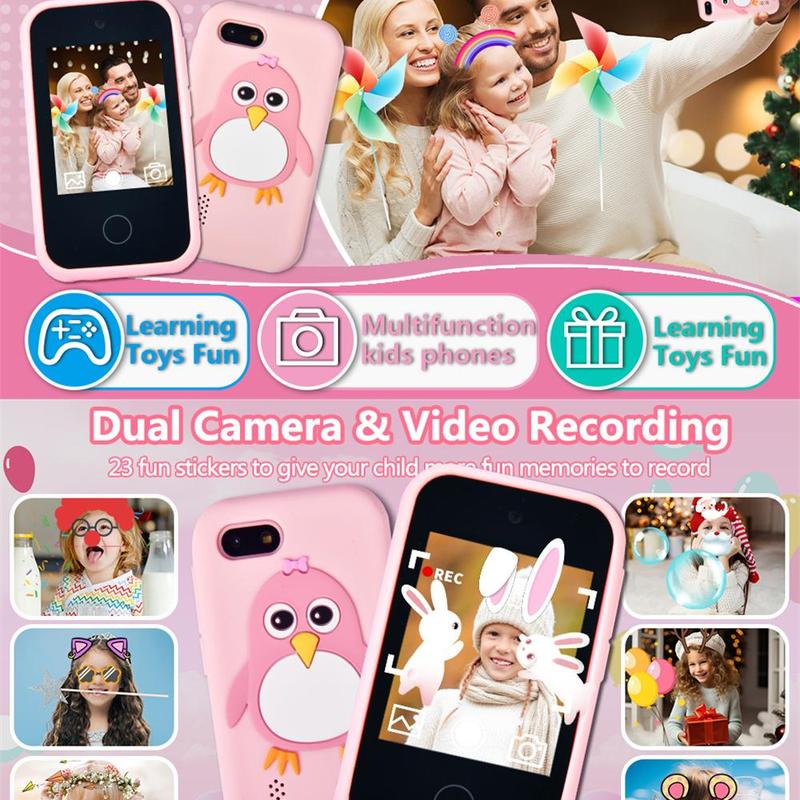 KGG Mini Phone, Cartoon Penguin Pattern Student Smart Phone, Funny Learning Education Tool, Smart Watch Music Game Player, Alarm Clock Calculator Flashlight