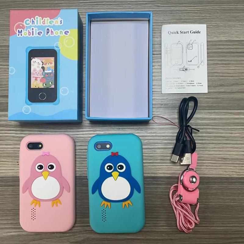 KGG Mini Phone, Cartoon Penguin Pattern Student Smart Phone, Funny Learning Education Tool, Smart Watch Music Game Player, Alarm Clock Calculator Flashlight