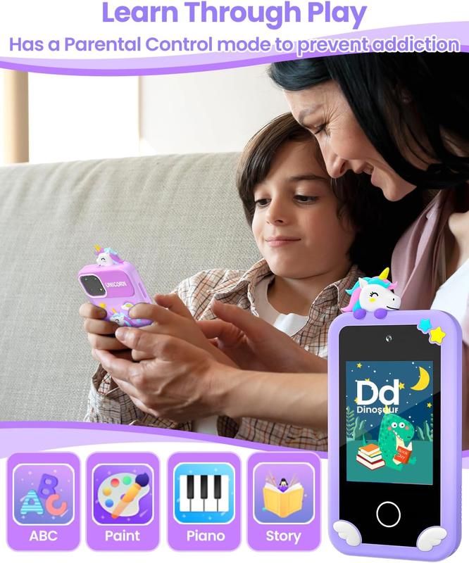 Kids Toy Smart Phone,Smart Phone Toys for Girls with High-definition Camera-Phone Toys with Learning Games,Travel Toys with MP3 Music Player for Birthday Gifts for Boys Girl Boy Girl Birthday Gifts touch screen toy game phone