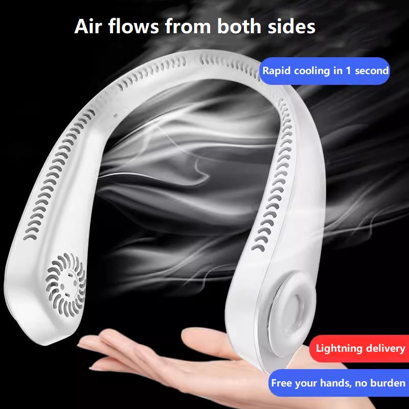 Halterneck Portable Neck Fan,USB Power Powered Neck Fan for outdoor Indoor-Bladeless Neck Fan Portable Personal Fan,Rechargeable Wearable Fan For Women Outdoor Sports Travel Patio Garden Working Home kitchen