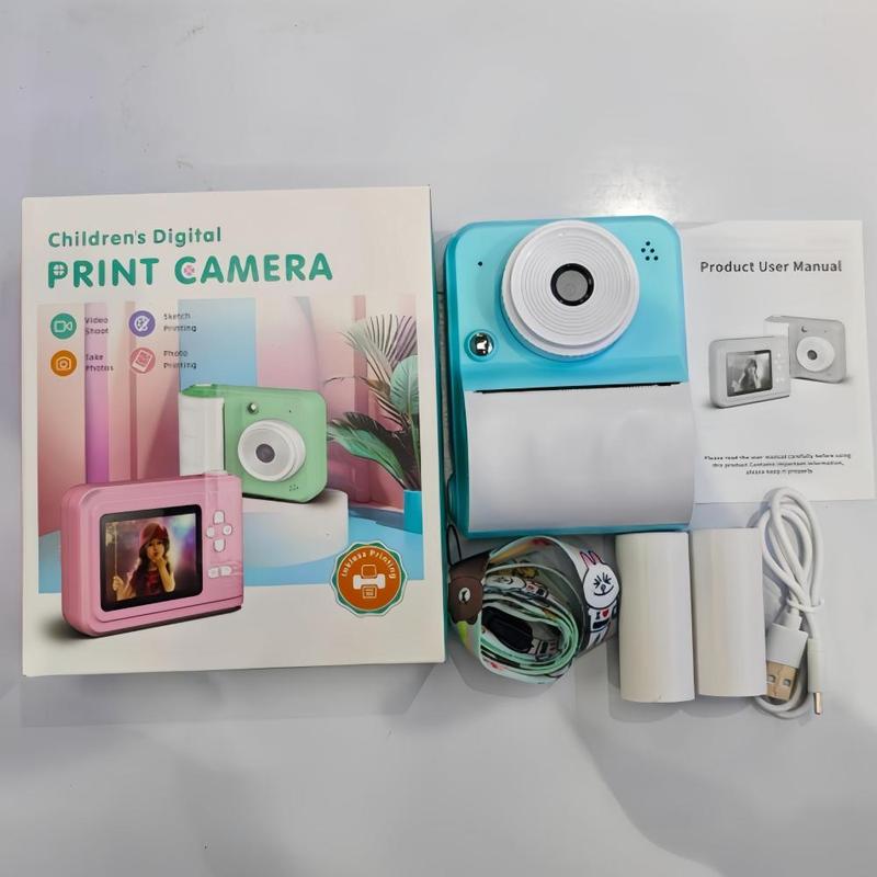 Portable Instant Camera, 1 Count Rechargeable HD Video Camera with Printing Function, Digital Camera for Home & Outdoor Use, Easy to Use
