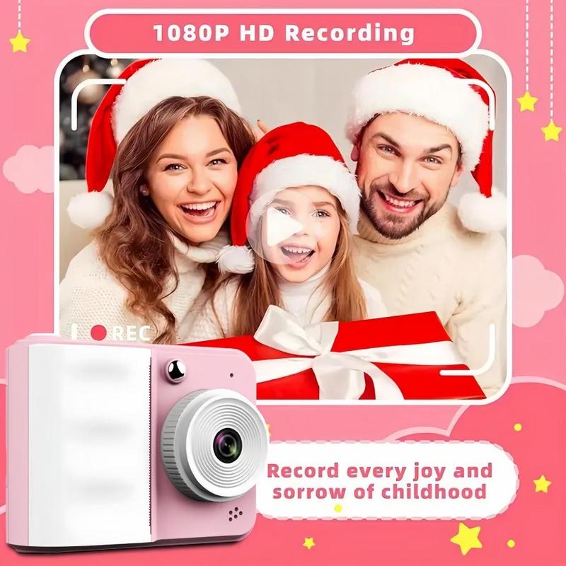 Portable Instant Camera, 1 Count Rechargeable HD Video Camera with Printing Function, Digital Camera for Home & Outdoor Use, Easy to Use