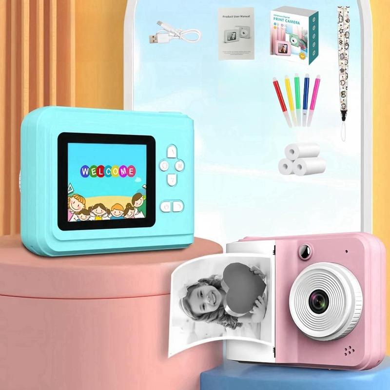 Portable Instant Camera, 1 Count Rechargeable HD Video Camera with Printing Function, Digital Camera for Home & Outdoor Use, Easy to Use