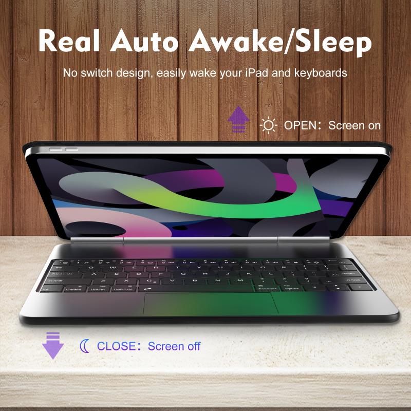 The Magic Keyboard Case For IPad Air 13-inch M2 2024 And IPad Pro 12.9-inch 6th 5 4 3rd Generation Will Transform Your Experience. 7-color Backlight Design With Three Adjustable Brightness Levels. Hall Switch Design Allows The Device To Ent