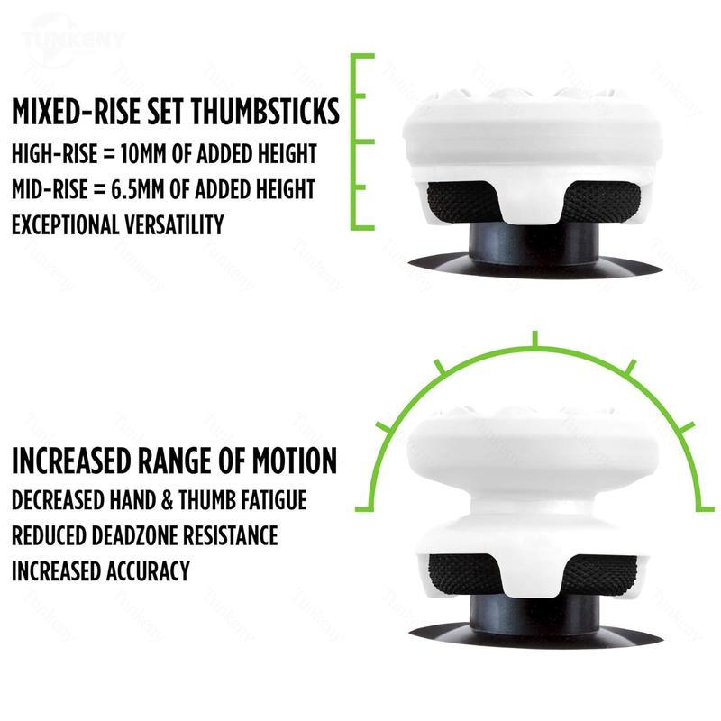 Professional Thumbsticks for PS4 PS5 Xbox,Controller Thumb Grips,Ergonomic Protective Thumb Grips with 1 High-Rise Convex,1 Mid-Rise Concave,Gamepad Accessories,Improve Game Accuracy,Increase Height, Prevent Damage and Slip,Black Purple White