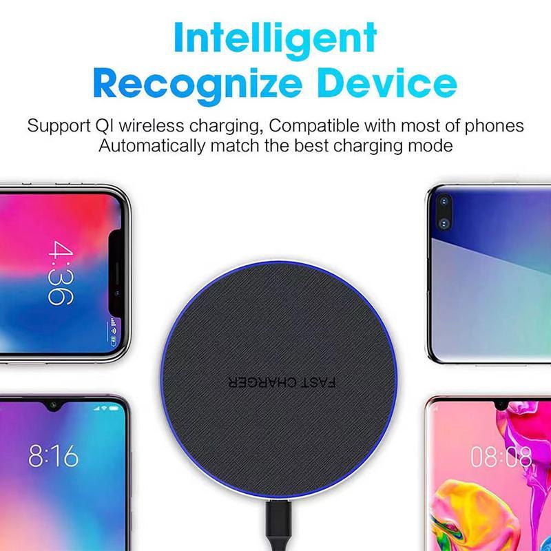 15W Wireless Charger, Wireless Charging Pad with Cable, Fast Charging Station for iPhone 15 14 13 12 11 Pro Max Samsung Xiaomi