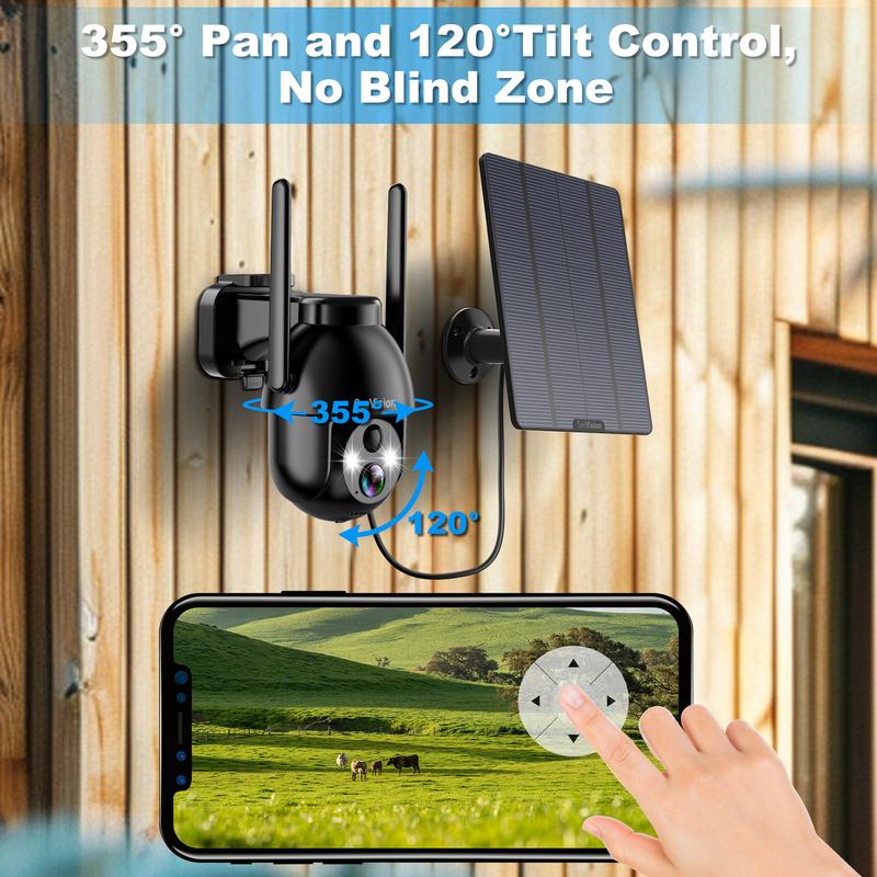4G LTE Cellular Solar Security Cameras Wireless Outdoor, Solar Powered 3MP Camera 2K Security Camera for No WiFi, PIR Motion Detection,Siren,Color Night Vision, SD Cloud Storage (SIM Card Included)