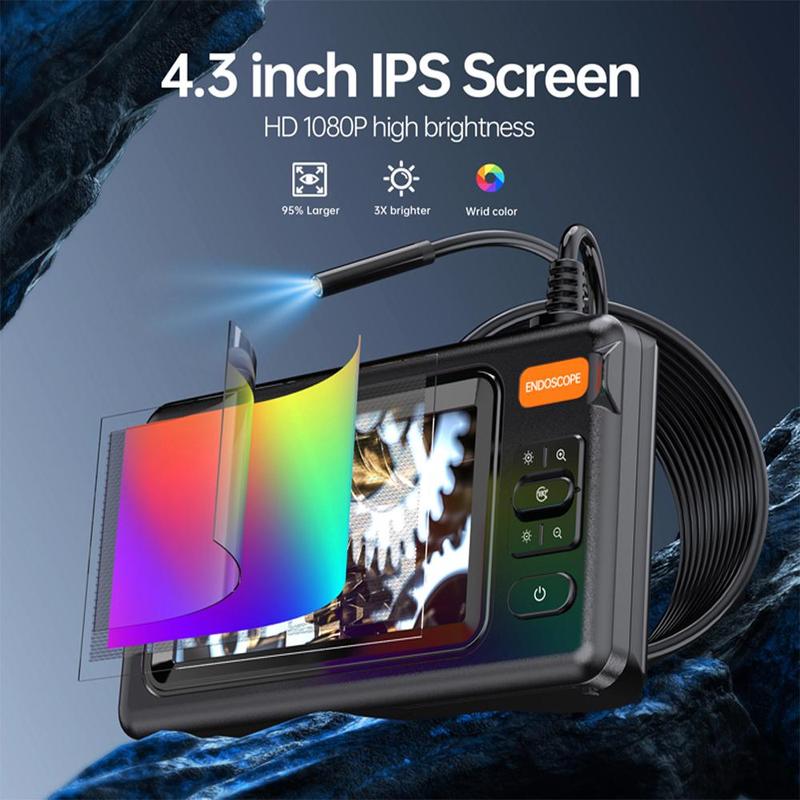 Waterproof Endoscope Camera with Light, Rechargeable 1080P HD Inspection Camera with 8 Adjustable LED Light, Car Inspection Tool for Car Repair, Wall Structure Check, Drainage Check