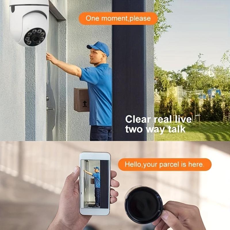 Dual Band WiFi Light Bulb Security Camera, 5G 2.4G 360 Degree Panoramic Wireless Home Monitoring Camera, Home Security Camera with Motion-Detection Alarm