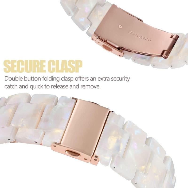 Fashion Resin Watch Band, Lightweight Watch Band, Elastic Single Loop Watch Bands for Women, Wearable Accessories Compatible with Apple Watch Bands 38 40 41 42 44 45 49mm