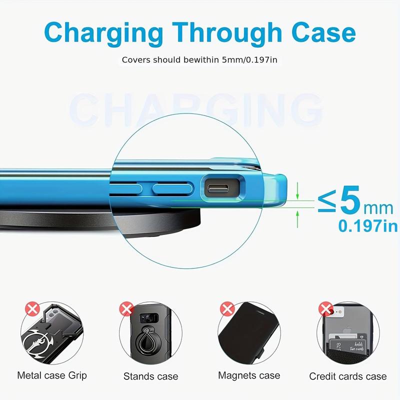 15W Wireless Charger, Wireless Charging Pad with Cable, Fast Charging Station for iPhone 15 14 13 12 11 Pro Max Samsung Xiaomi