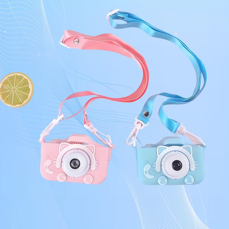 Cute Cat Design Digital Camera, 8x Zoom Camera with Built-in 5 Games, HD Camera with Screen Background, Camera Toy for Boys & Girls