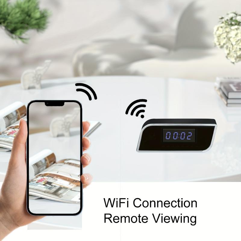 4K HD WiFi Hidden Camera Clock with Motion Detection, Night Vision, Audio, App Control, Indoor Surveillance Nanny Cam, Non-Waterproof, Rechargeable 2600mAh Battery, Built-In 64GB Memory for Home & Office Security