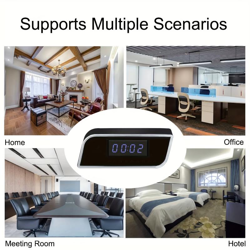 4K HD WiFi Hidden Camera Clock with Motion Detection, Night Vision, Audio, App Control, Indoor Surveillance Nanny Cam, Non-Waterproof, Rechargeable 2600mAh Battery, Built-In 64GB Memory for Home & Office Security