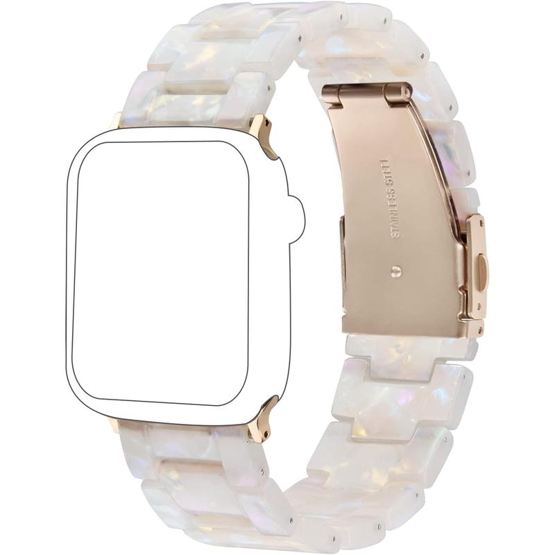 Fashion Resin Watch Band, Lightweight Watch Band, Elastic Single Loop Watch Bands for Women, Wearable Accessories Compatible with Apple Watch Bands 38 40 41 42 44 45 49mm