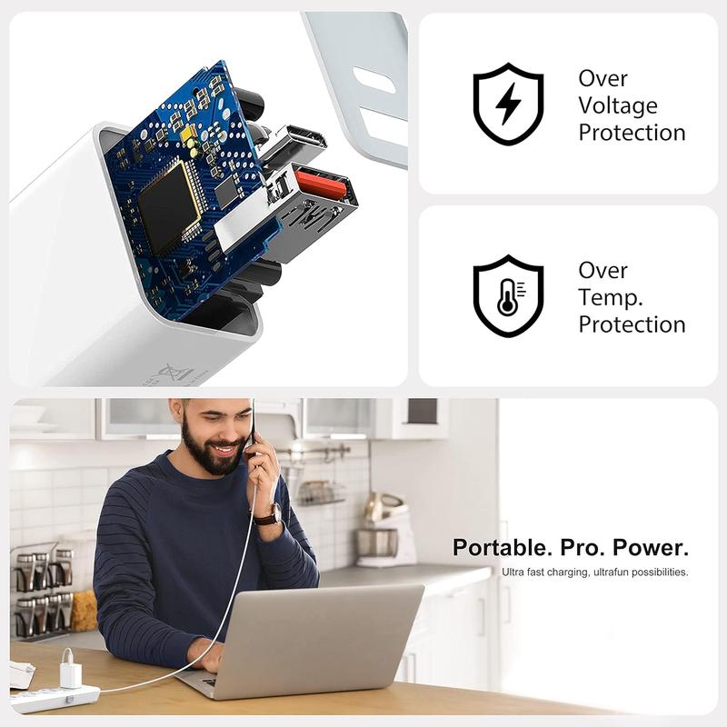 2pcs USB C Charger, Apple Watch Charger, PD Dual Port Type C Power Adapter Block Cube Compatible for New Apple Watch Series 10 9, iPhone 1615 Plus Pro Max Samsung & Laptops XiaoMi