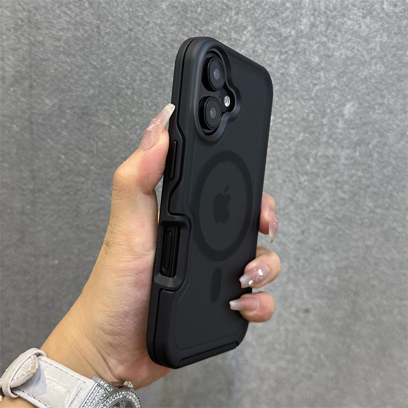 Magnetic Neon Color Matte Translucent Armor Shockproof Case For iPhone 16 13 12 14 15 Pro Max For Magsafe Wireless Charge Cover
