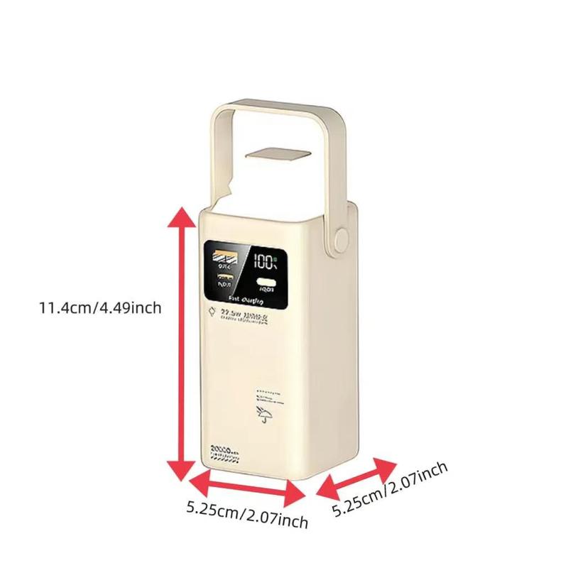 Portable Mobile Power Bank, 22.5W Fast Charging Mobile Power Bank with LED Display & Retractable Light, Compatible with iPhone Samsung Huawei Xiaomi
