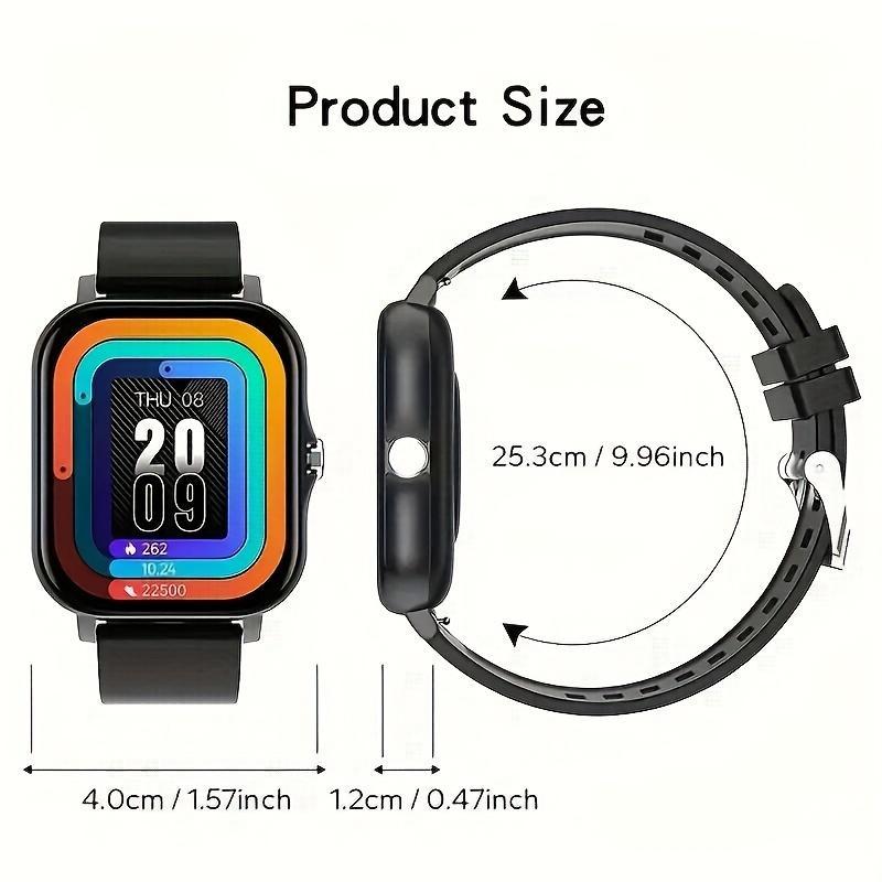 HD Touchscreen Smartwatch - Stylish Fitness Tracker with Sleep Monitoring, Wireless Calling, SOS, Heart Rate Tracking and Notifications - Compatible with Apple and Android Phones, comes with dual interchangeable straps, a perfect gift for men and women