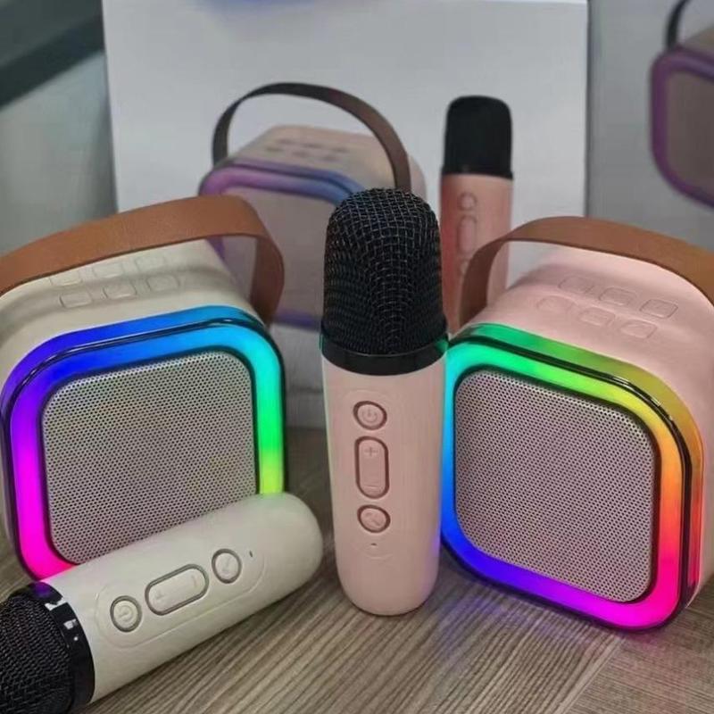 Portable Wireless Karaoke Machine, Rechargeable BT Speaker with Microphone, HiFi Stereo Sound RGB LED Lights Speaker for Smartphone Home Party Camping, Audio & Video Accessories, Karaoke Speaker