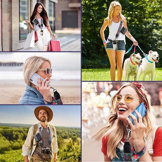 Phone Strap Crossbody Clip and Go Strap forPhone with Wallet Portable Crossbody Beautiful,.Comfortable, Adjustable Phone Strap withZippered Pouch Accessories Card Smartphoneclip and phonelanyard wrist lanyard