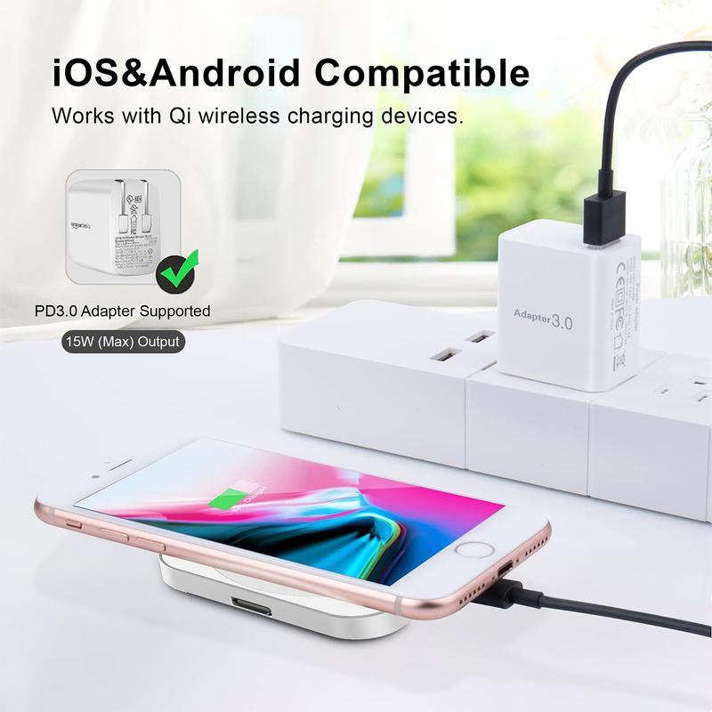 15W 3-in-1 Portable Wireless Charger, Magnetic Charger Adapter for Apple Watch,Reuse USB-C or iPhone Power Cable,Portable Travel Wireless Cordless Charging Dock for iWatch Ultra 2 Ultra,Series SE 10 9 8 7 6 5 4 3 2 1,44mm 42mm 40mm