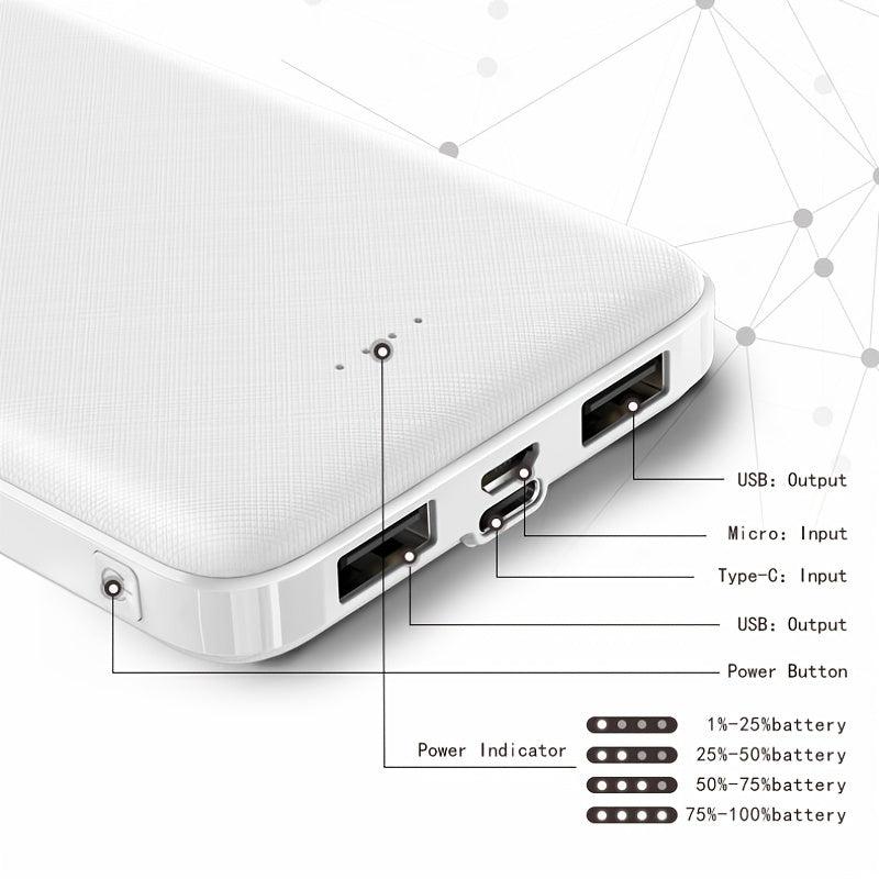 10,000mAh Portable Power Bank – Fast Charging, Dual USB Ports, Stay Charged On-the-Go